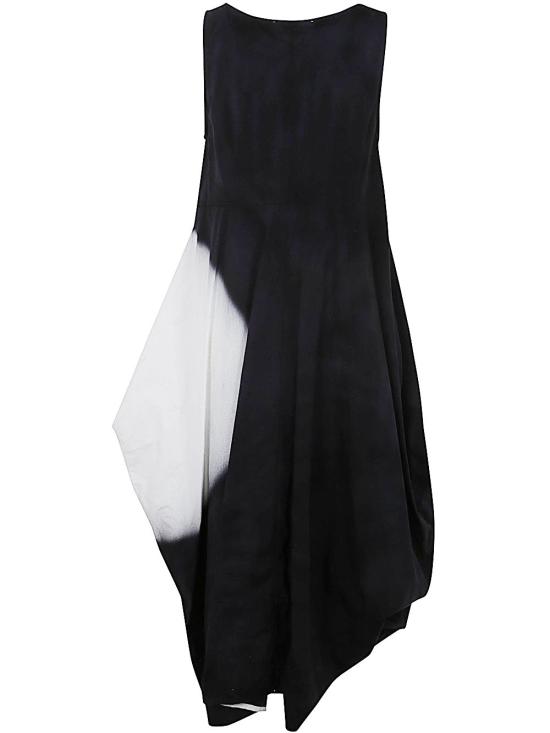  마리아 칼데라라 롱 원피스 R508PH 91 BLACK WHITE - MARIA CALDERARA