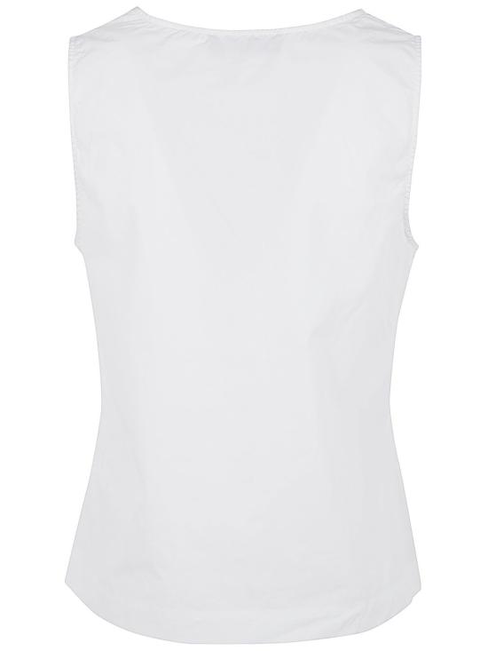  마리아 칼데라라 민소매 티셔츠 R102PF 19 WHITE BLACK - MARIA CALDERARA