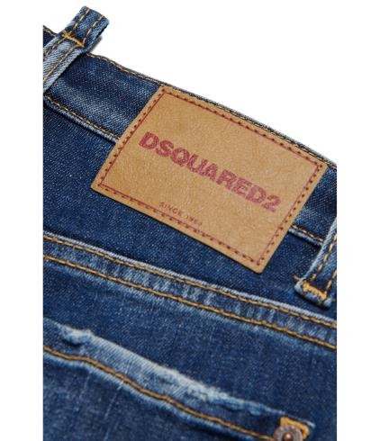 24FW [주니어] 디스퀘어드2 데님 숏팬츠 DQ0787 D0A6L DQ01 - DSQUARED2