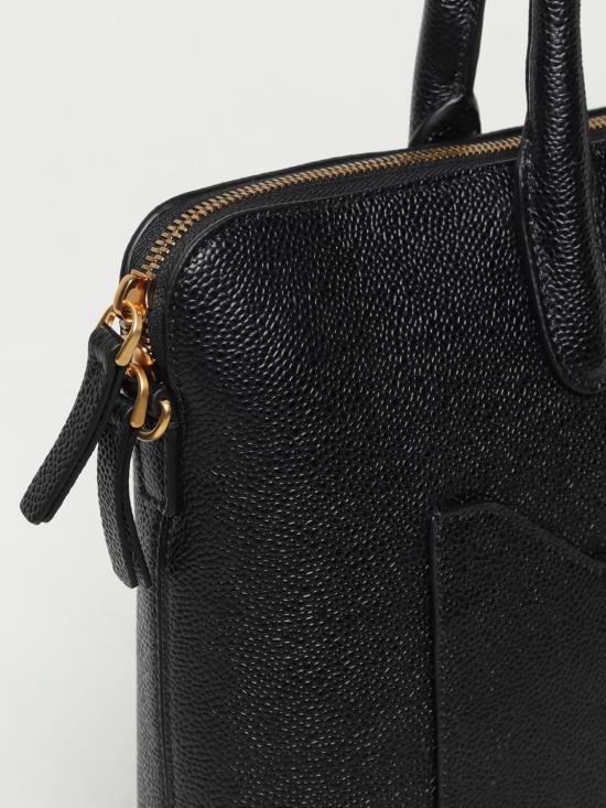 26SS 톰브라운 페블 그레인 레더 슬림 브리프케이스 MAG444A00198 001 Black - THOM BROWNE