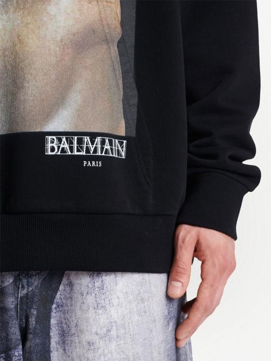  발망 후드 티셔츠 AH0JT047GC87 EGP DS24581 M - BALMAIN