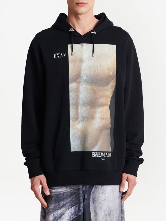  발망 후드 티셔츠 AH0JT047GC87 EGP DS24581 M - BALMAIN