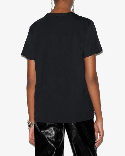 26SS 이자벨마랑에뚜왈 애비 로고 코튼 티셔츠 TS0070FAA1N98E 01BK XXS - ISABEL MARANT ETOILE