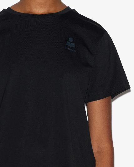 26SS 이자벨마랑에뚜왈 애비 로고 코튼 티셔츠 TS0070FAA1N98E 01BK XXS - ISABEL MARANT ETOILE