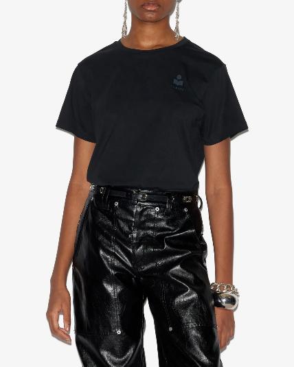 26SS 이자벨마랑에뚜왈 애비 로고 코튼 티셔츠 TS0070FAA1N98E 01BK XXS - ISABEL MARANT ETOILE