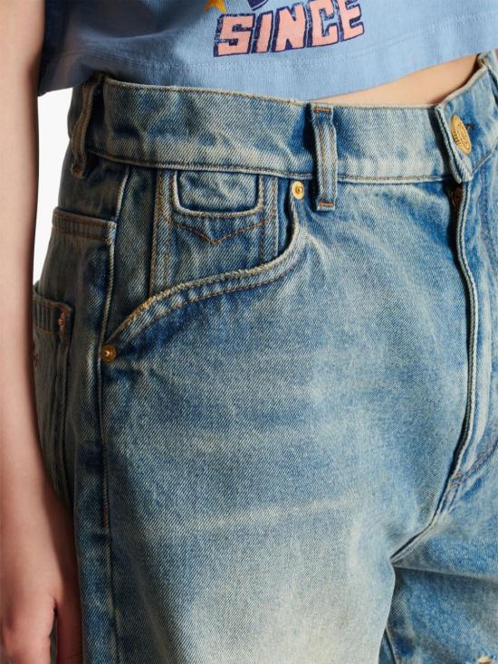  발망 데님 숏팬츠 CF1MA120DE04 6FF DS025109 36 - BALMAIN