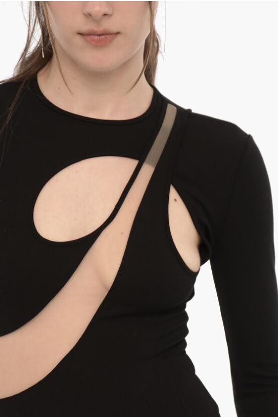  데이비드 코마 바디수트 티셔츠 SS23DK66BSCO BLK Black - DAVID KOMA