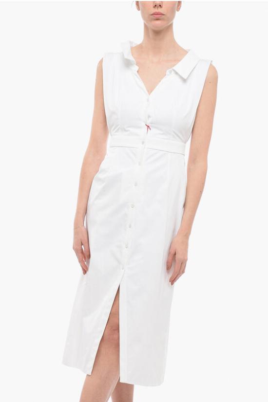  알렉산더 맥퀸 미디 원피스 745627 QAABC9000 White - ALEXANDER MCQUEEN