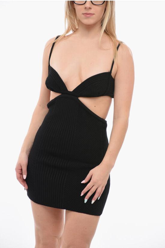  오프화이트 숏 원피스 OWHI080S23KNI0011000 Black - OFF WHITE