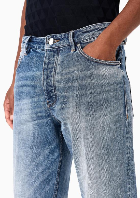  엠포리오 아르마니 데님 팬츠 6R1J69 1DQTZ 0943 Blue denim chiaro - EMPORIO ARMANI
