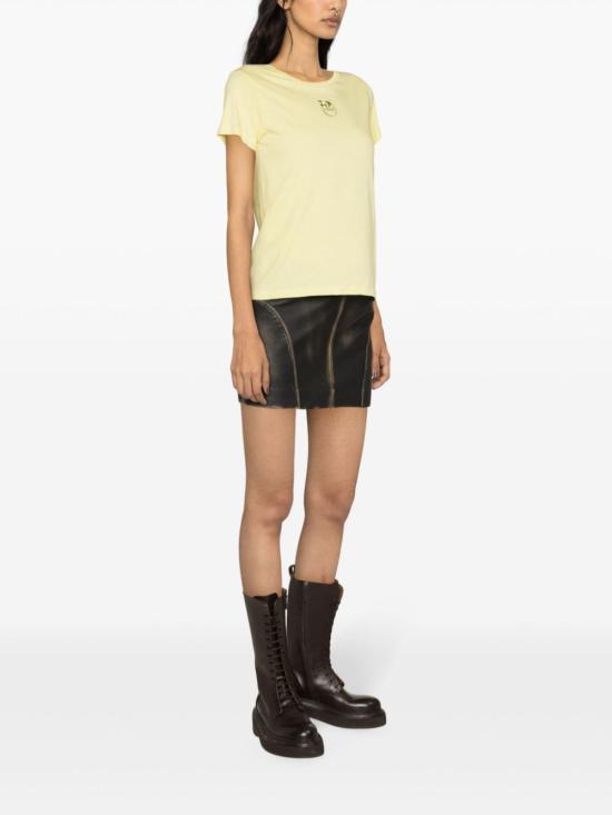  핑코 반팔 티셔츠 100355A1NW H23 Yellow - PINKO