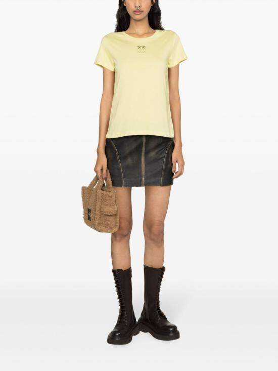  핑코 반팔 티셔츠 100355A1NW H23 Yellow - PINKO