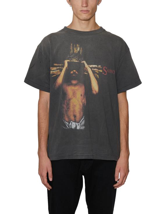 25FW 세인트 미카엘 반팔 티셔츠 GSMS230000009 Grey