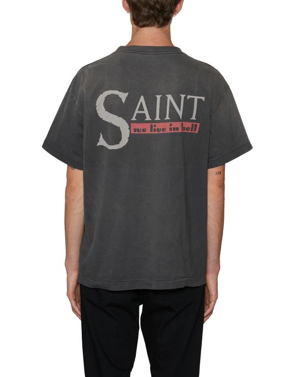 25FW 세인트 미카엘 반팔 티셔츠 GSMS230000009 Grey - SAINT MXXXXXX