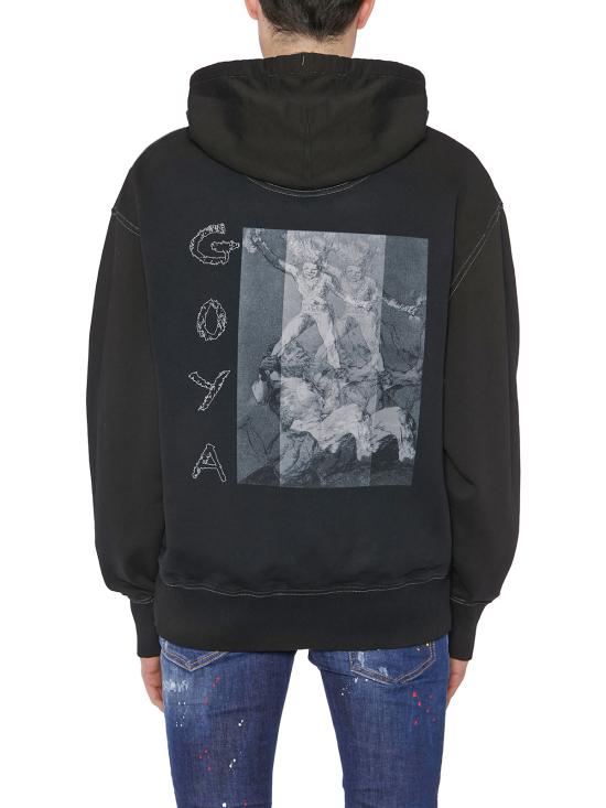  데스마스크 후드 티셔츠 FGARMENTDYEDHOODED Black - DEATHMASK