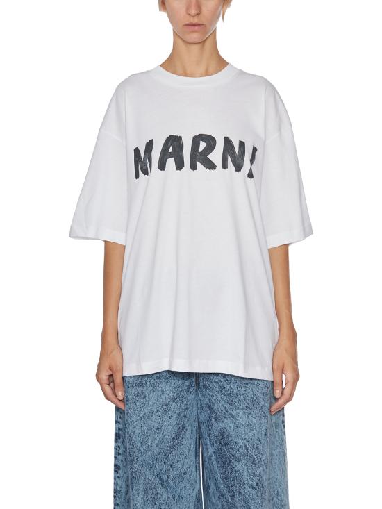 25FW 마르니 반팔 티셔츠 GTHJET49EPHUSCS11LOW01 White