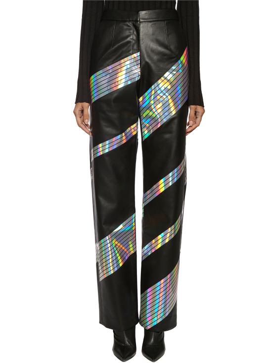  매터리얼 가죽 팬츠 YM19FLAM733PABKF Black