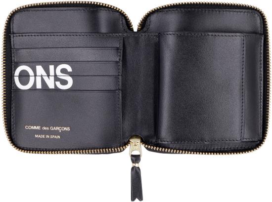 25SS 꼼데가르송 휴즈 로고 레터링 지퍼 코인포켓 지갑 SA2100HL BLACK - COMME DES GARCONS