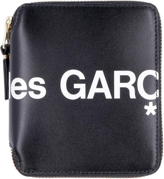 25SS 꼼데가르송 휴즈 로고 레터링 지퍼 코인포켓 지갑 SA2100HL BLACK - COMME DES GARCONS