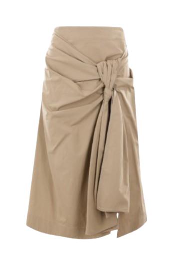  보테가베네타 코튼 미디 스커트 786369 VA5Y09733 Sand