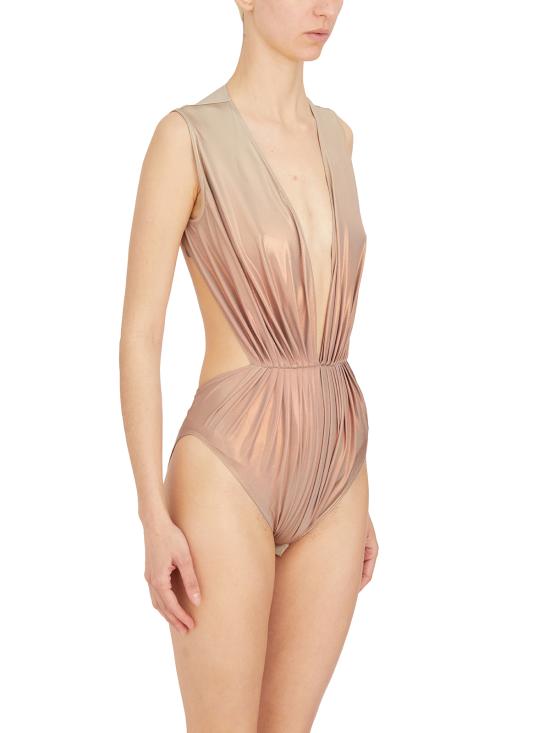  릭 오웬스 릴리즈 바디수트 티셔츠 HLI01D6150GVIDEG123D Orange - RICK OWENS