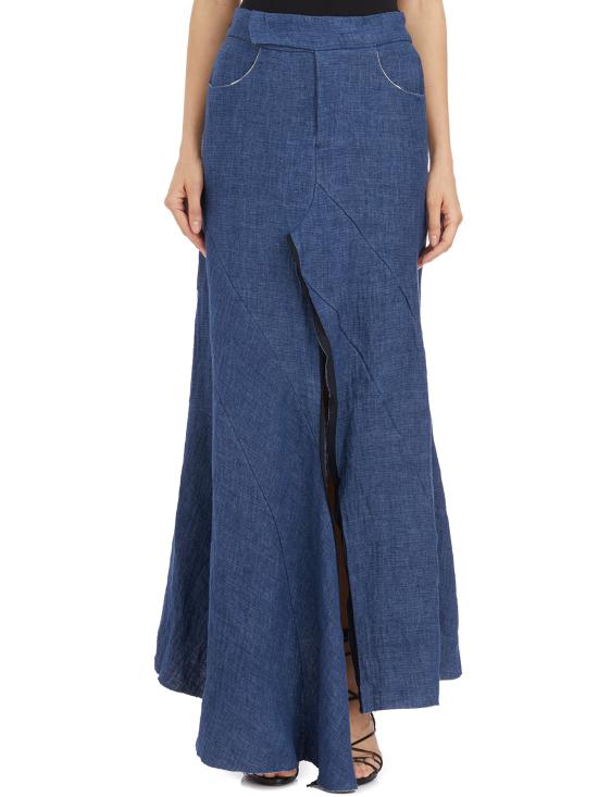  ALESSANDRA MARCHI 롱 스커트 H32419001540 Blue - ALESSANDRA MARCHI