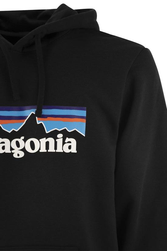  파타고니아 P-6 로고 업라이절 후드 티셔츠 39622 BLK BLACK - PATAGONIA