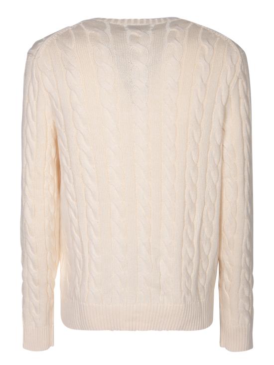 26SS 폴로 랄프로렌 로고 자수 케이블 니트 스웨터 710775885 024 White - POLO RALPH LAUREN