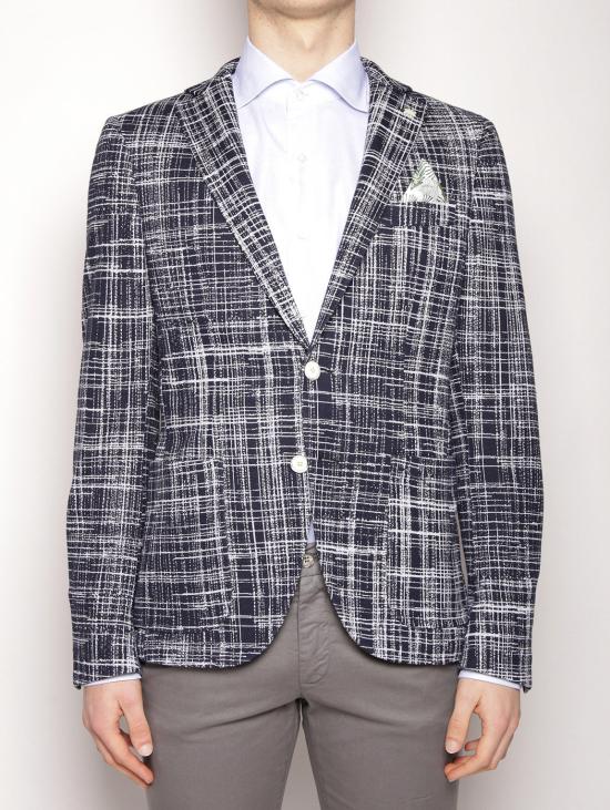  마뉴엘리츠 수트 자켓 저지 피네스트라토를 입은 Giacca 2232G2719M 173161 Blu/Bianco