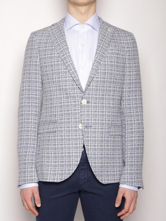  마뉴엘리츠 수트 자켓 스투오이아 마이크로 체크 지아카 2232G2069 173142 Bianco/Celeste