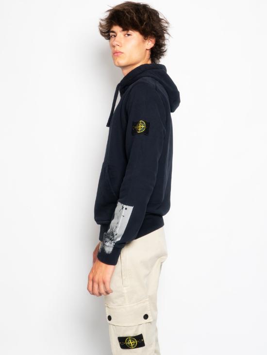  스톤 아일랜드 테이프 포 프린트 후드 티셔츠 791567461v0020 - STONE ISLAND