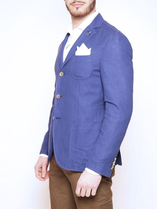  파올로니 수트 자켓 지아카 모노페토 블루 - PAOLONI