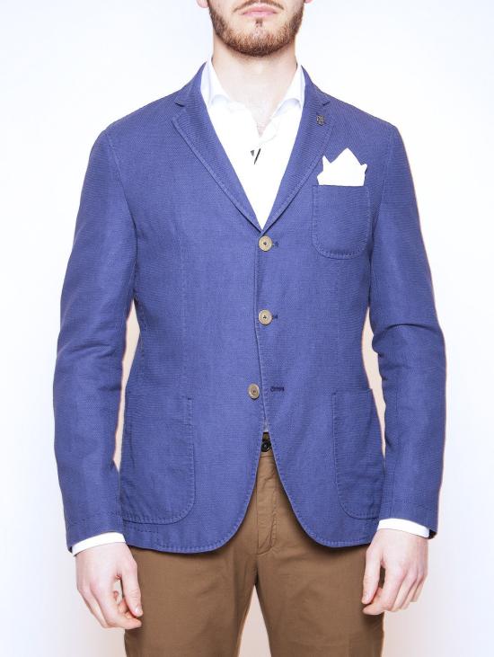  파올로니 수트 자켓 지아카 모노페토 블루