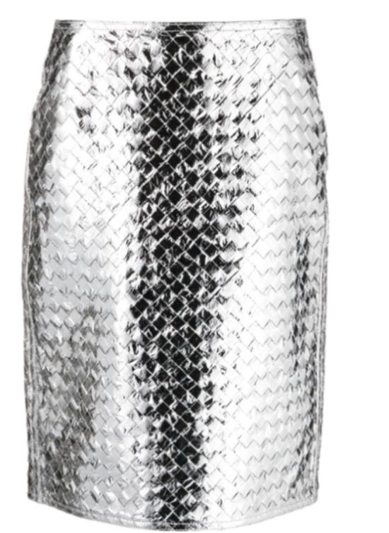  보테가베네타 미디 스커트 754610 V39N08101 Silver - BOTTEGA VENETA