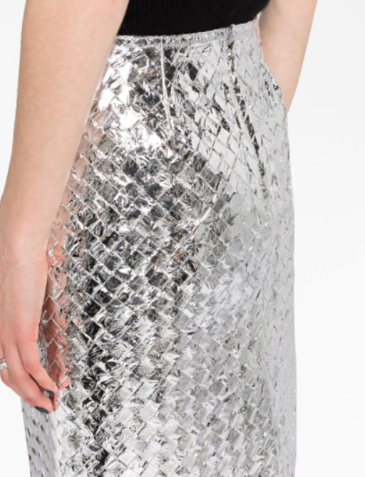  보테가베네타 미디 스커트 754610 V39N08101 Silver - BOTTEGA VENETA