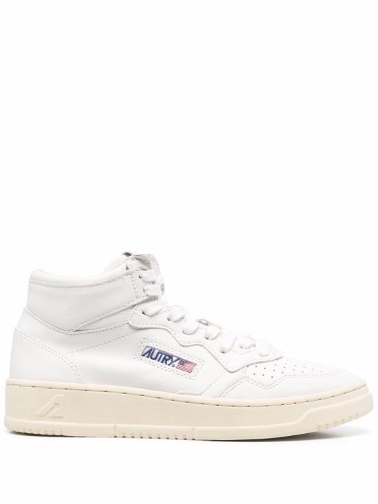  오트리 메달리스트 미드 레더 스니커즈 AUMW GG04WHITE