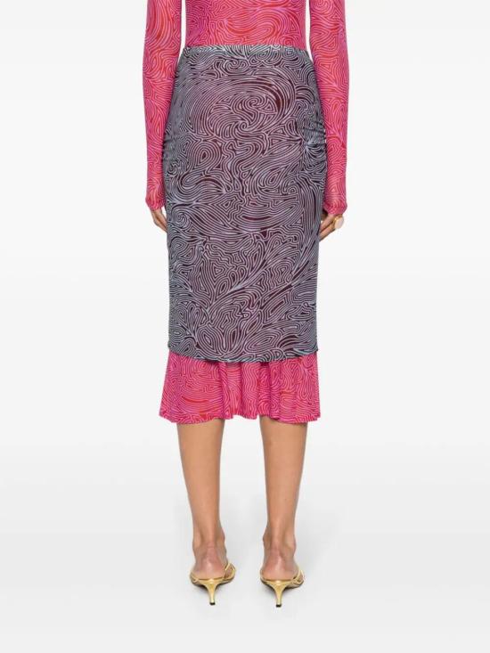  드리스 반 노튼 미디 스커트 2410111328622 DARK BROWN 704 - DRIES VAN NOTEN