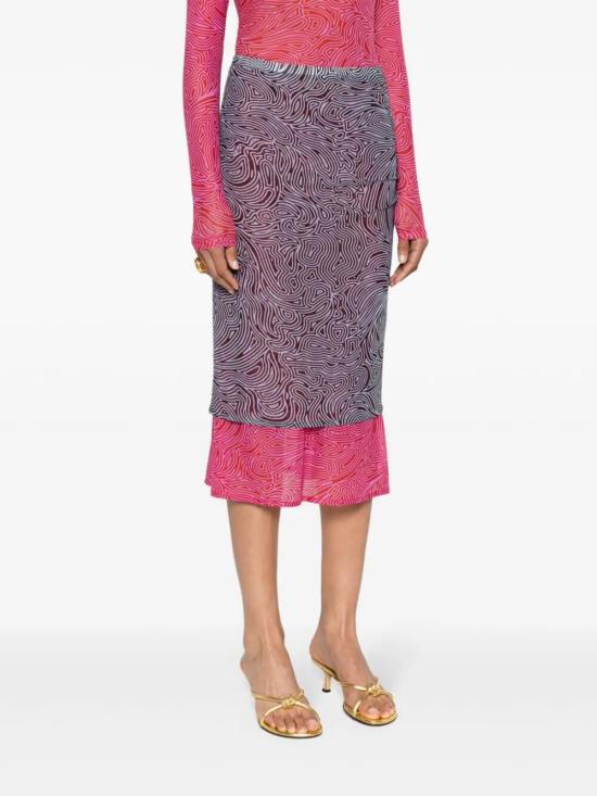  드리스 반 노튼 미디 스커트 2410111328622 DARK BROWN 704 - DRIES VAN NOTEN