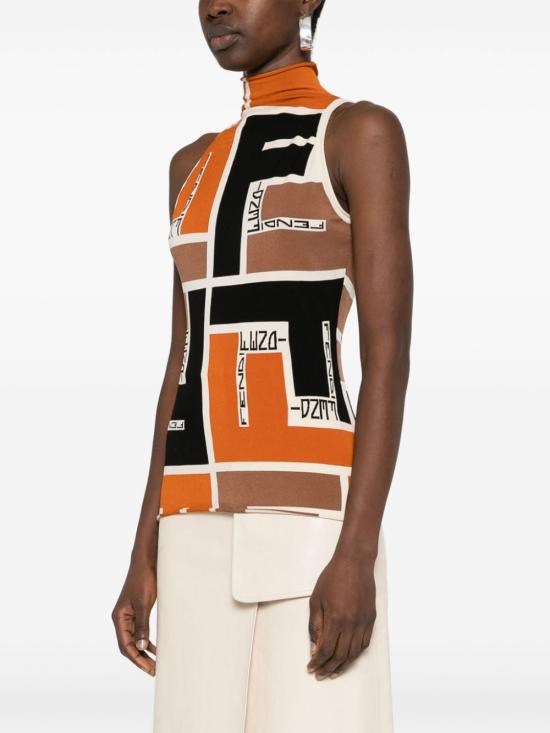 24SS 펜디 민소매 티셔츠 FZXB84ARV2F1NZQ Orange - FENDI