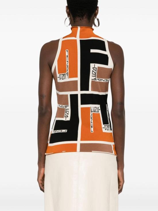 24SS 펜디 민소매 티셔츠 FZXB84ARV2F1NZQ Orange - FENDI