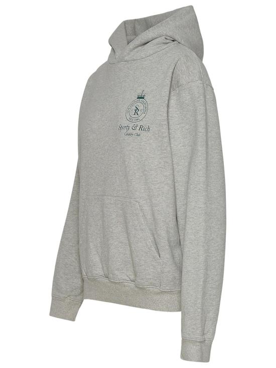24FW 스포티앤리치 후드 티셔츠 CROWN HOODIEHEATHER OA - SPORTY & RICH
