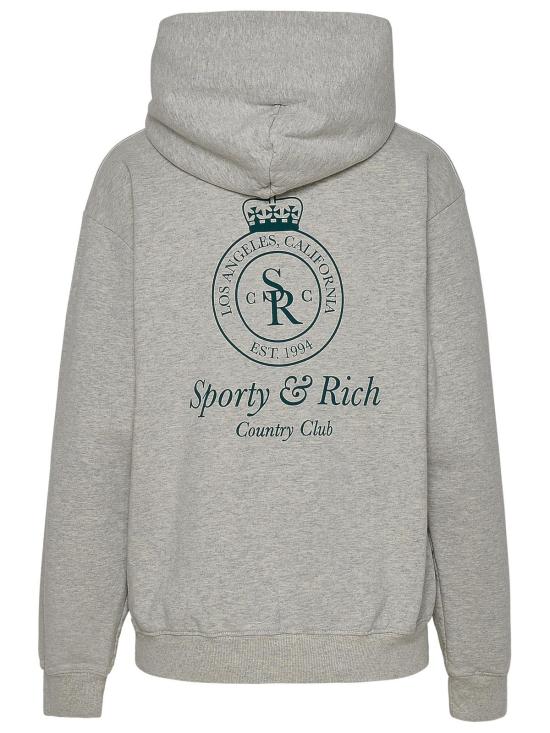 24FW 스포티앤리치 후드 티셔츠 CROWN HOODIEHEATHER OA - SPORTY & RICH