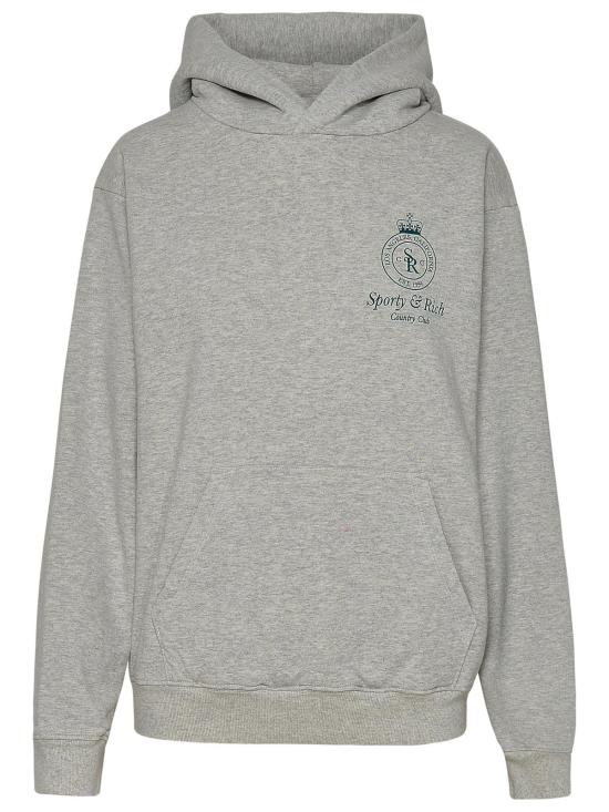 24FW 스포티앤리치 후드 티셔츠 CROWN HOODIEHEATHER OA