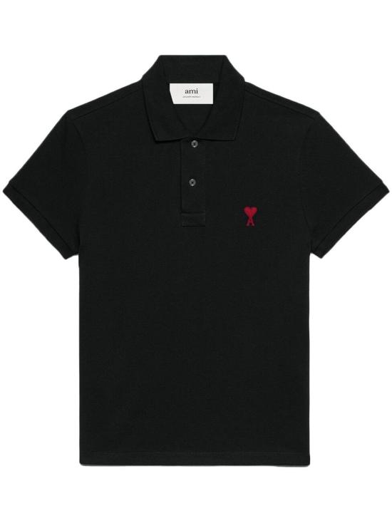 26FW 아미 스몰 하트 로고 폴로 셔츠 BFUPL001760 001 BLACK