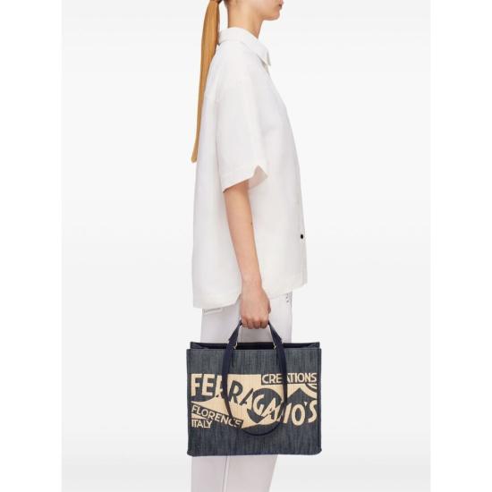 24FW 살바토레 페라가모 숄더백 219406 0773820 DENAT BLUE NEUTRALS - SALVATORE FERRAGAMO