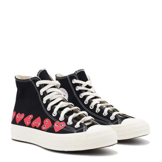  꼼데가르송 플레이 X 컨버스 스니커즈 P1K127 BLACK - COMME DES GARCONS PLAY CONVERSE