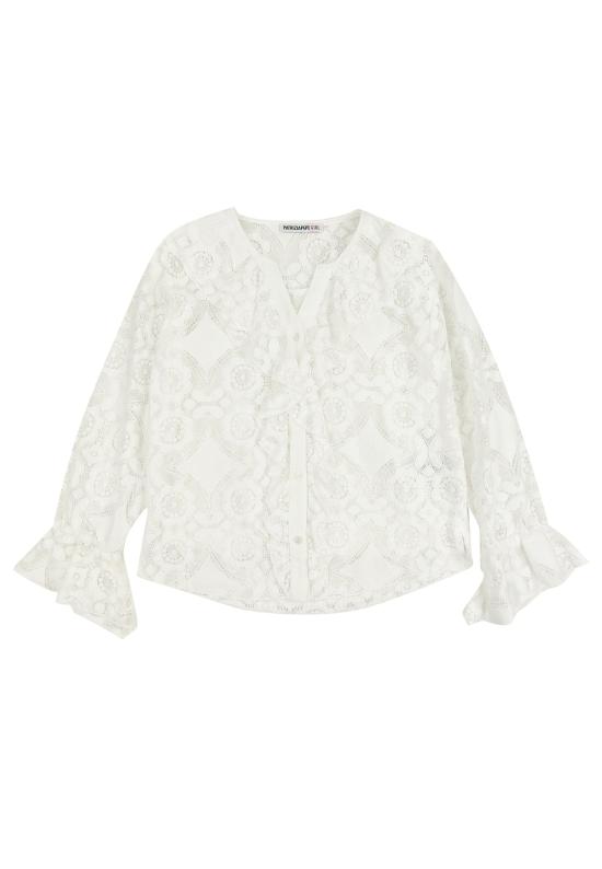  [키즈] PATRIZIA PEPE FIRENZE 레이스 소재 셔츠/블라우스 7C0212A293W146K bianco