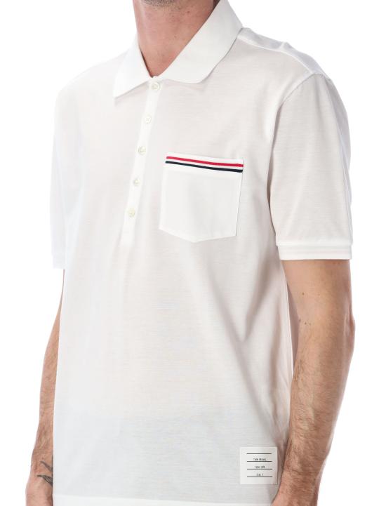 26SS 톰브라운 폴로 티셔츠 MJP022A01455 100 Bianco - THOM BROWNE