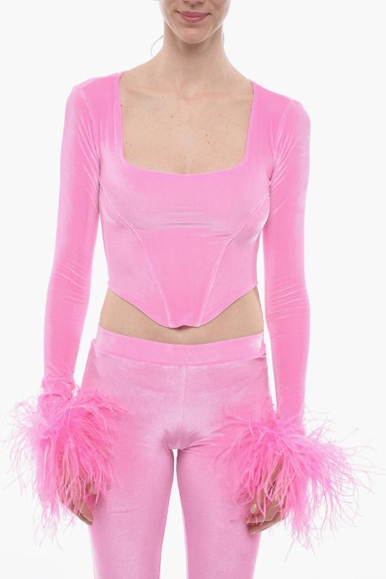  Adriana Hot Couture 긴팔 티셔츠 HOT JUICY 2 0 FLUFFY TOP BABY PINK Pink