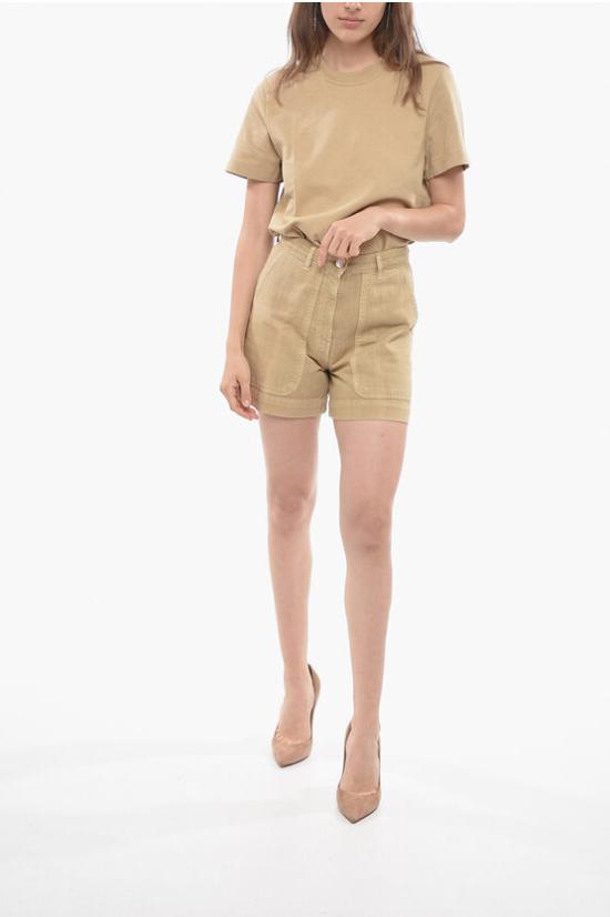  나인인더모닝 데님 숏팬츠 MH05 T59CAMEL Brown - NINE IN THE MORNING